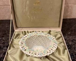 Belleek Woodland Irish Woven Basket Box
