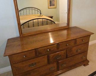 Ethan Allen Maple Antique Dresser with Mirror matching Ethan Allen Classic Manor Night Stand
