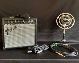 Fender Amplifier, Blue Snowball Microphone And More