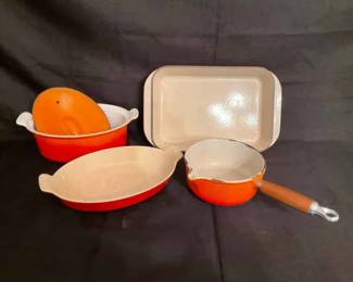 Orange Le Creuset Pots