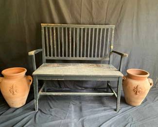Bench And Clay Pots