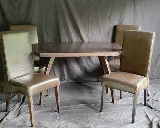 Table And Leatherette Chairs