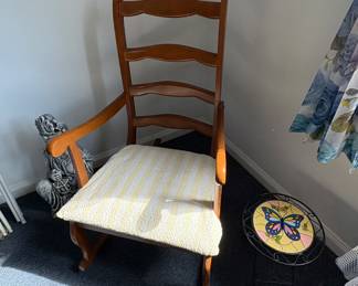 Rocking Chair & Plant Stands 