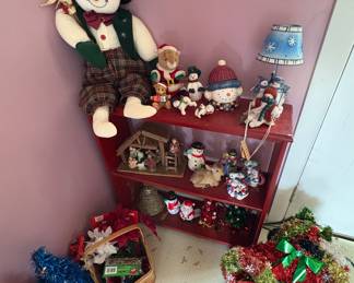 Bookcase & Christmas Decor 