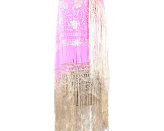 Embroidered Silk Scarf Shawl