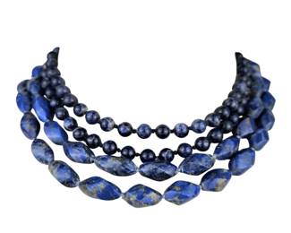 Vintage Bluestone Necklaces Lapis