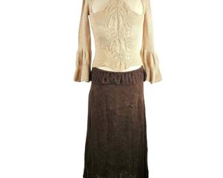 Vintage Handknit Top and Skirt