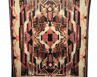 Antique Woven Wool Panel Art Deco Design