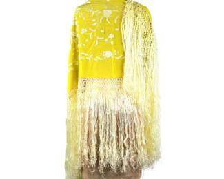 Vintage Silk Embroidered Shawl