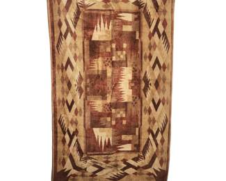 Antique Art Deco Wool Woven Textile Panel