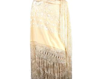 Embroidered Silk Shawl NWT