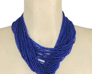 Vintage Beaded Necklace W/ Coin Closure