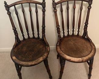Antique Coke chairs