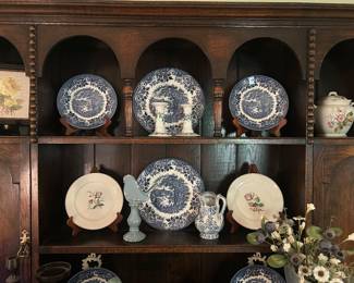 Blue and white plates