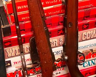 A stack of rifles new still in their boxes!