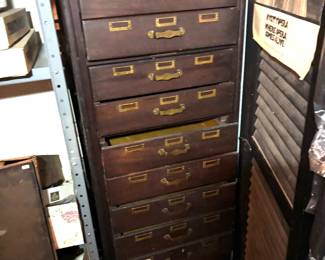 Stunning wooden print cabinet