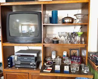 Samsung CD-DVD Player, Emerson Stereo, Technics Receiver, Barware