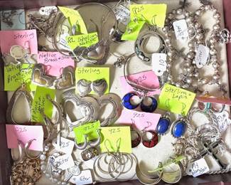 Sterling--J. Avery, G.L. Leekity (Zuni), M. Mace, Native American Pieces