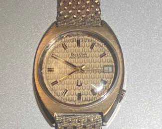 Bulova Accutron 10k rolled Gold Plate Back water resistant
