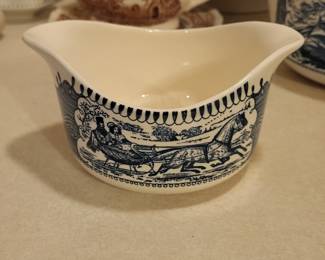 Royal Currier & Ives Blue Gravy Boat