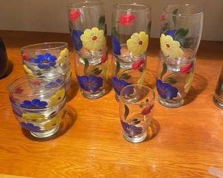 Floral Glasses & Dessert Bowls