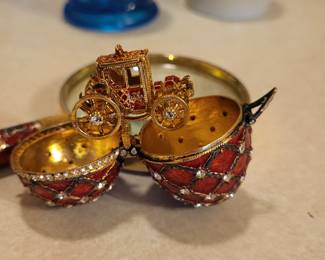 Red Enamel Egg, when latch opens it reveals a surprise of a carriage