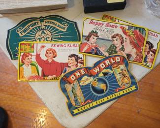 Vintage old sewing Needle Books