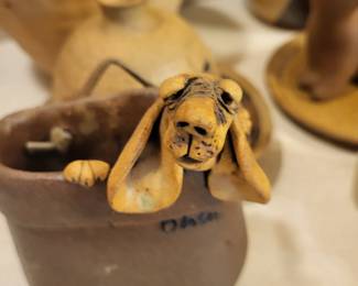 Vintage Olsen Pottery Dog Wall Pocket