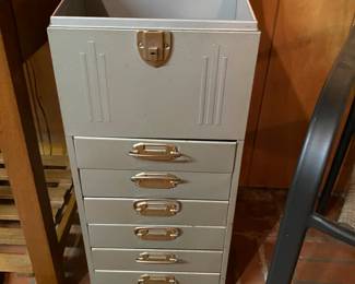Vintage Industrial1950's Acorn Metal Filing Cabinet
