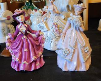 Lefton Hand painted women figurines