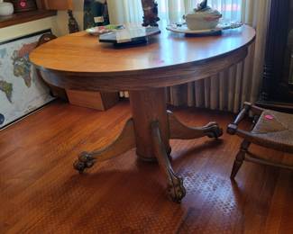 Antique Oak Claw Foot Table