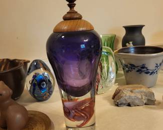 Heavy Art Glass signed