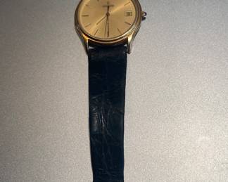 Concord 14k Gold Watch. Gold tone dial sticks and date function
