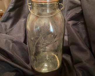 12" Ball Ideal Mason Jar with Eagle & Star - Bale Wire Glass Top