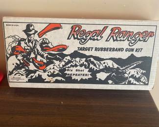 Vintage Regal Ranger Target rubber band gun kit in original box