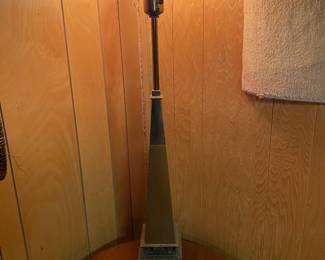Mid-century Brass & Walnut Obelisk Table Lamp