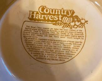 Vintage Royal China Country Harvest Pie Recipe Plates