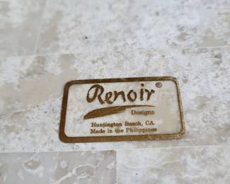 Mid 20th Century Vintage Renoir Designs Travertine Stone Jewelry Box - Trinket Box