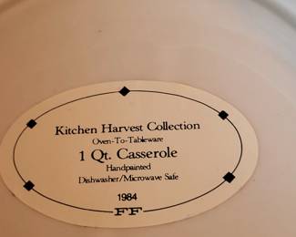 Vintage Fitz & Floyd Harvest Vegetable Basket Weave I quart Casserole Dish