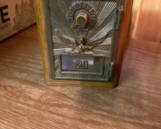 Vintage Post Office Door Mailbox Bank with combination