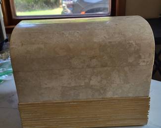 Mid 20th Century Vintage Renoir Designs Travertine Stone Jewelry Box - Trinket Box