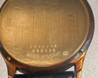 Concord 14k Gold Watch. Gold tone dial sticks and date function