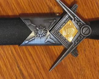 Free Mason Dagger w/leather sheath & Masonic seal