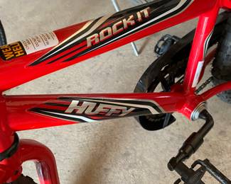 Huffy 16" "Rock it" bicycle in red with training wheels