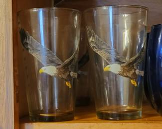 Woodland Creek 16oz Pint glasses with Soaring Bald Eagle