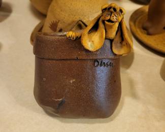 Vintage Olsen Pottery Dog Wall Pocket