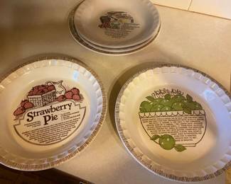Vintage Royal China Country Harvest Pie Recipe Plates