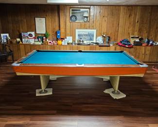 Vintage 1960s mid-century mod Brunswick pool table