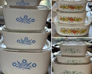 Nice sets of pyrex lidded casseroles