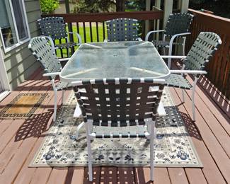Patio table with six chairs